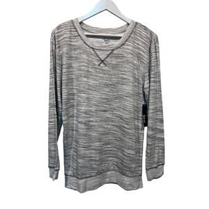 FELINA WOMENS TAYLOR BOYFRIEND SLEEP LOUNGE TOP LIGHT GRAY SIZE SMALL